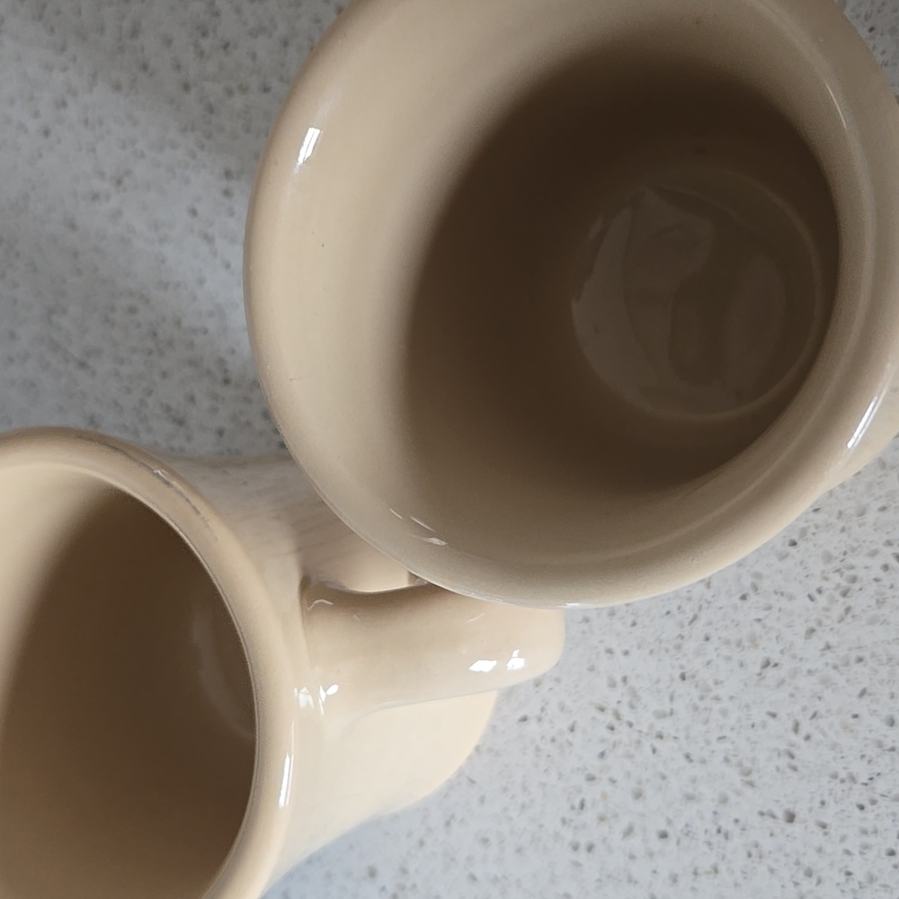 Incaware Cream Ceramic Coffee Mugs Set, Vintage, Modern Contemporary Chic - Picture 6 of 6